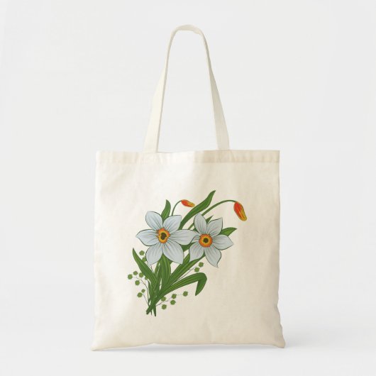 Tulpen und Osterglocken Blumen Tragetasche (Vorne)