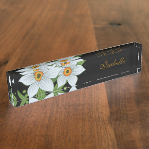 Tulpen und Osterglocken Personalisierter Name Schw Namensplakette