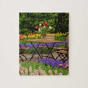 Tulpen vom Tisch im Garten, Keukenhof-Gärten, Puzzle