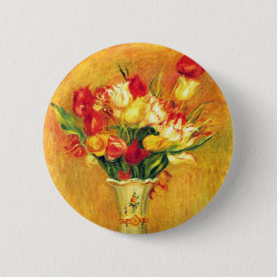 Tulpen von Pierre Renoir, Vintage-Impressionismus- Button
