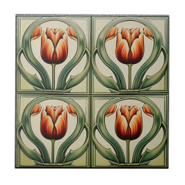 Tulpen zu Symmetric Art Nouveau Keramik Tile Fliese