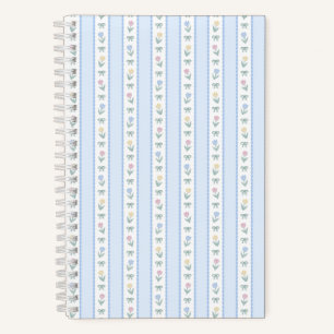 Tulpenbandstreifen Blau Notizblock