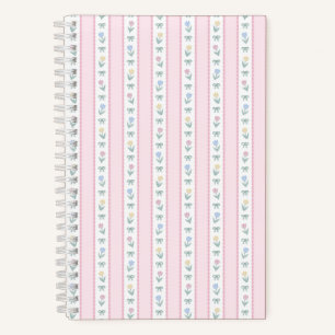 Tulpenbandstreifen Rosa Notizblock