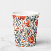 Tulpenblüher WC-Musterdesign Pappbecher (Rechts)