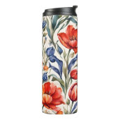 Tulpenblüher WC-Musterdesign Thermosbecher (Nach links gedreht)