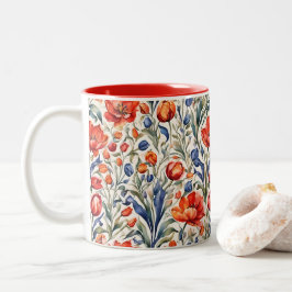 Tulpenblüher WC-Musterdesign Zweifarbige Tasse