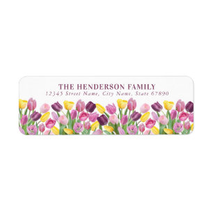 Tulpenblumen Rücksendeadressetiketten