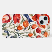 Tulpenblüten WC Muster Design iPhone Hülle (Rückseite (Horizontal))