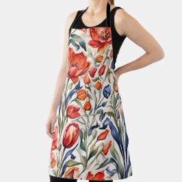 Tulpenblüten WC Musterdesign Schürze