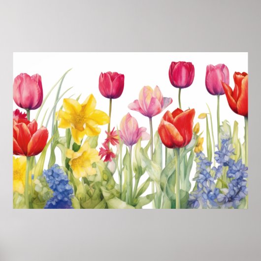 Tulpenblütenmalerei Poster (Vorne)