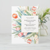 Tulpenbouquet Hochzeit Einladung (Stehend Vorderseite)