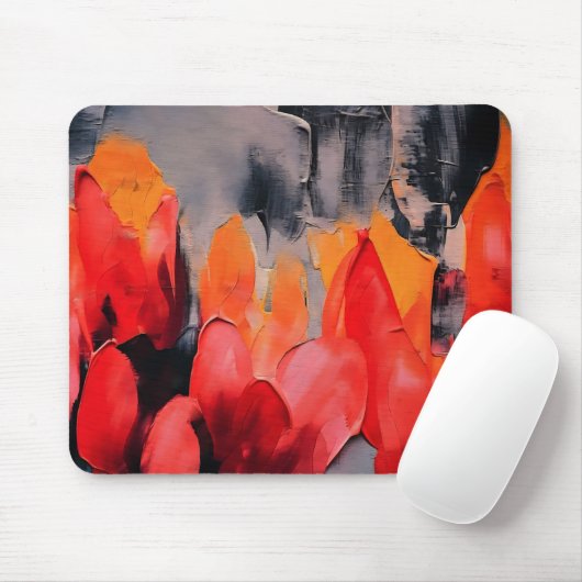 Tulpenfeld – Abstrakte florale Intensität Mousepad (Mit Mouse)