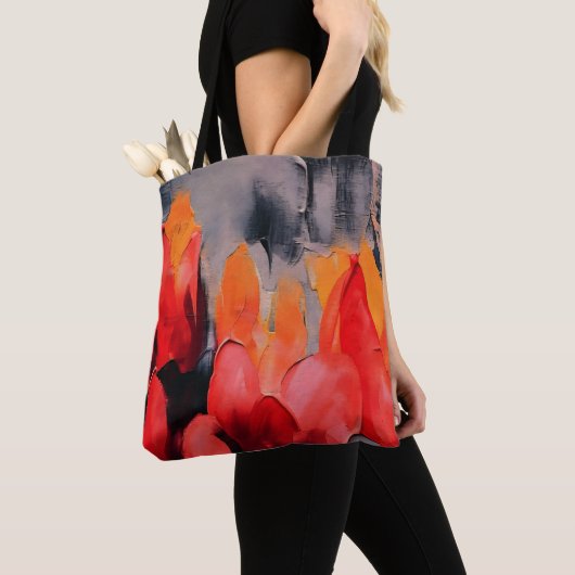 Tulpenfeld – Abstrakte florale Intensität Tasche (Von Nahem)