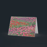 Tulpenfeld Karte<br><div class="desc">Zeitlos,  elegant buntes Tulpenfeld. Rosa,  lila,  rot,  in einem grünen Bett.</div>