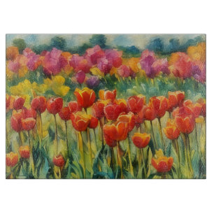 Tulpenfeld Kunstglas Schneidbrett Schneidebrett