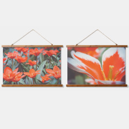 Tulpenfeld Wandteppich Mit Holzrahmen