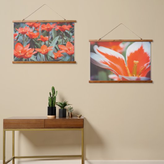 Tulpenfeld Wandteppich Mit Holzrahmen (Asymmetrisch)