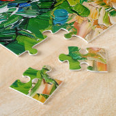 Tulpenfelder mit Scheune und Bach Fantasy-Malerei Puzzle (Seite)