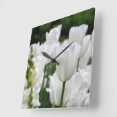 Tulpengarten Quadratische Wanduhr (Winkel)