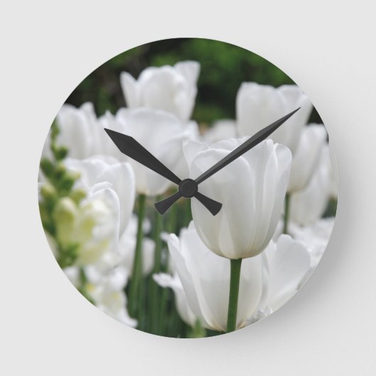 Tulpengarten Runde Wanduhr (Vorderseite)