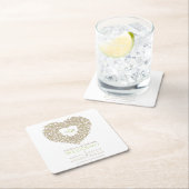 Tulpenkrautfarbe zeichnend Monogramm Hochzeit Rechteckiger Pappuntersetzer (Vor Ort)