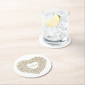 Tulpenkrautfarbe zeichnend Monogramm Hochzeit Runder Pappuntersetzer (Vor Ort)