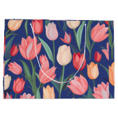 Tulpenmuster Große Geschenktüte (Rückseite)