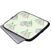 Tulpenmuster grün laptopschutzhülle (Vorne Knopf)