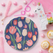 Tulpenmuster Pappteller (Party)