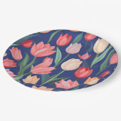 Tulpenmuster Pappteller (Schrägansicht)