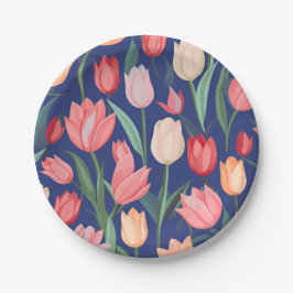 Tulpenmuster Pappteller