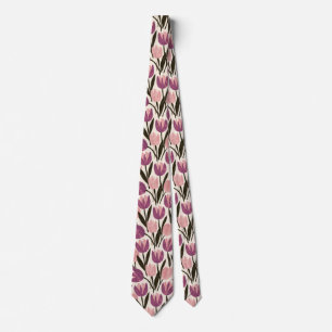 Tulpenmuster Vater Bräutigam Wildblume Hochzeit Krawatte