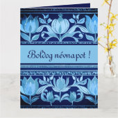Tulpenpuls in der Blues - Name Day Card Karte (Gelbe Blume)