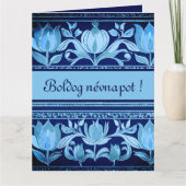 Tulpenpuls in der Blues - Name Day Card Karte (Vorderseite)