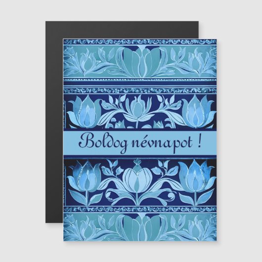 Tulpenpuls in der Blues - Tagesmagnetische Karte (Vorne/Hinten)