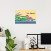 Tulpenstrauß auf einem Tisch Poster (Heimbüro)