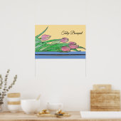 Tulpenstrauß auf einem Tisch Poster (Küche)