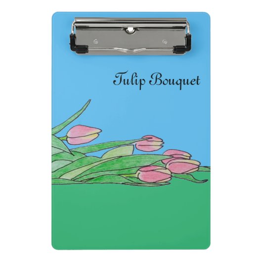 Tulpenstrauß liegt mini klemmbrett (Vorderseite)