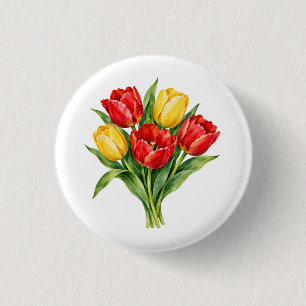 Tulpenstrauß Wasserfarbe Button
