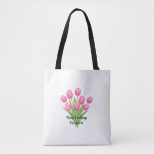 Tulpenstrauß-Zitat "Blick weiter nach vorn" Tasche