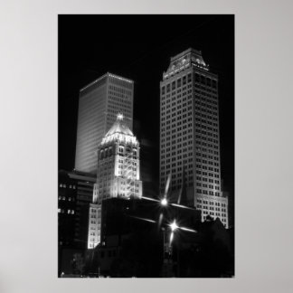 Tulsa After Dark Black and White, 2010 Poster