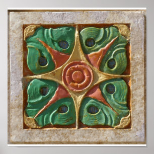 Tulsa Art Deco Fliesen Leinwand Poster