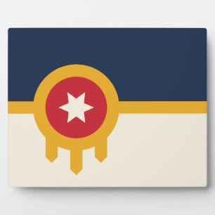 Tulsa City Flag Plaque Fotoplatte