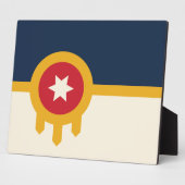 Tulsa City Flag Plaque Fotoplatte (Seite)
