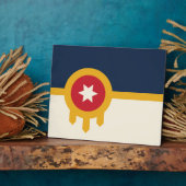 Tulsa City Flag Plaque Fotoplatte (Seite)