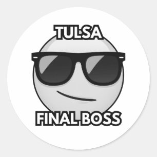 Tulsa Endboss Cool Emoji Aufkleber