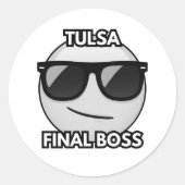 Tulsa Final Boss Cool Emoji Sticker (Vorderseite)