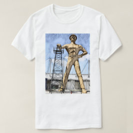 Tulsa Golden Driller Statue Aquarellmalerei T-Shirt