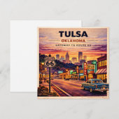 Tulsa Neon Route 66 Roadside Notizen (Vorne/Hinten)