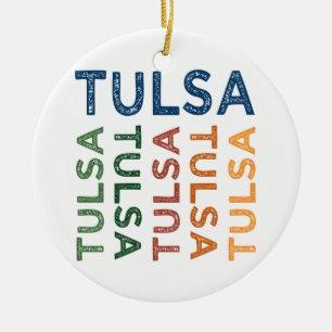 Tulsa-niedliches buntes keramikornament